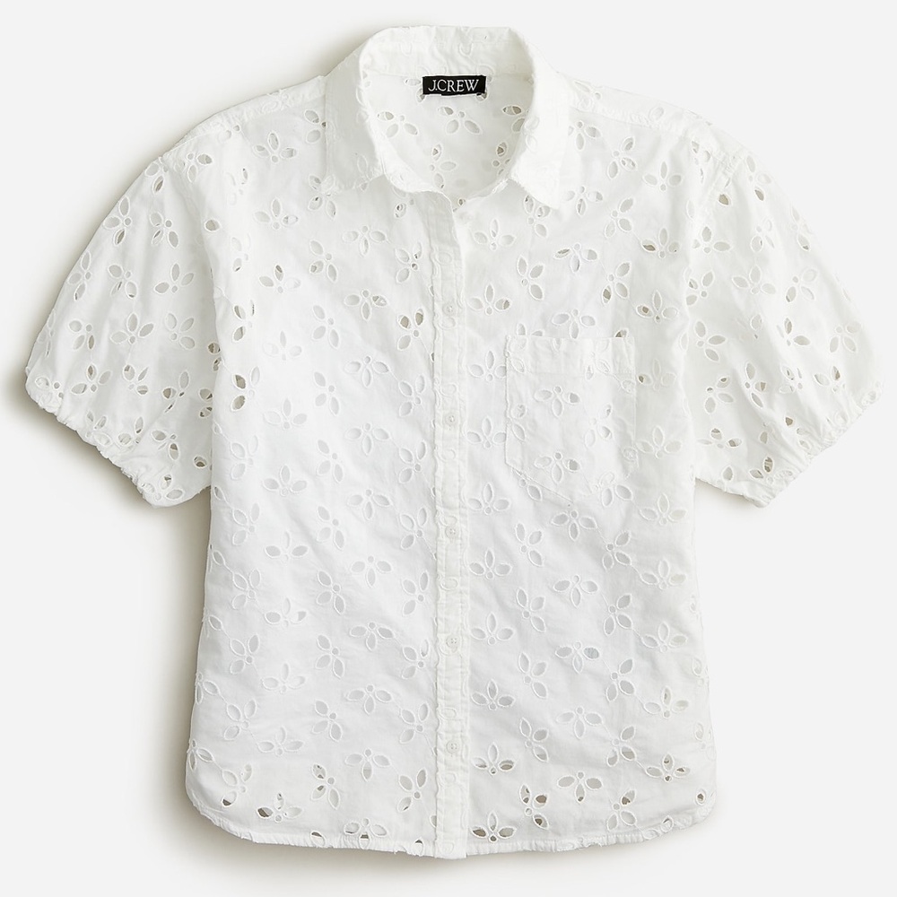 J. Crew Spring Garden Eyelet 100% Cotton Blouse Top Size 24‎